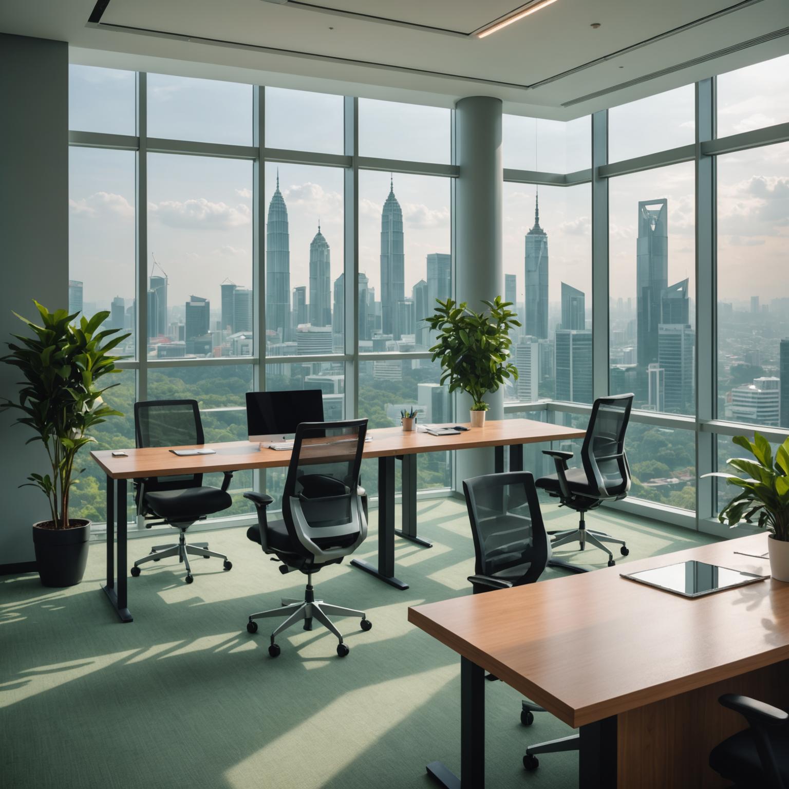 Bayleaf crew cleaning an open-plan office in central Kuala Lumpur